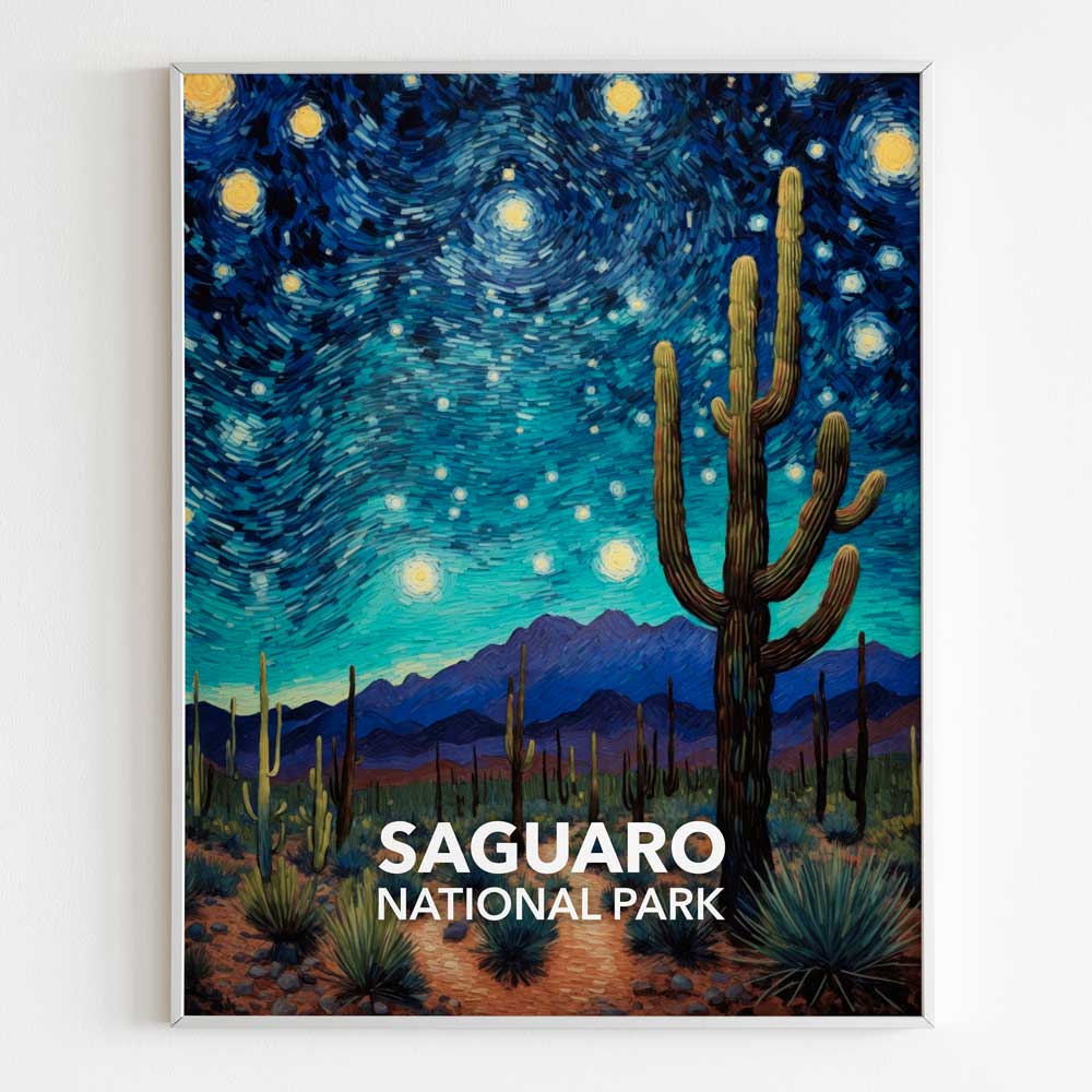 Saguaro National Park Poster - Starry Night