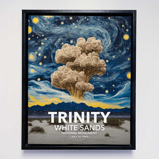 White Sands National Monument Framed Canvas - The Starry Night Trinity Test