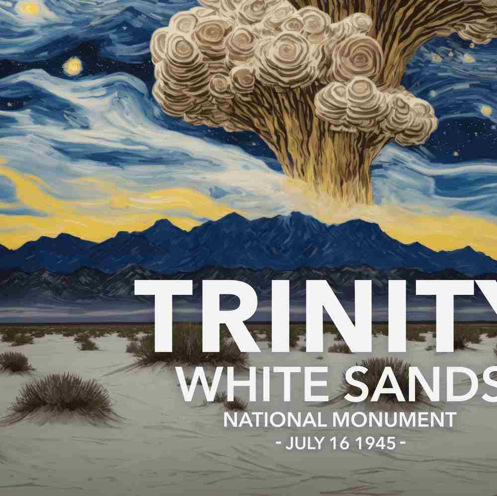 White Sands National Monument Framed Canvas - The Starry Night Trinity Test