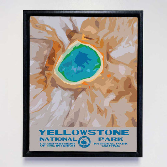 Yellowstone National Park Framed Canvas - WPA Poster