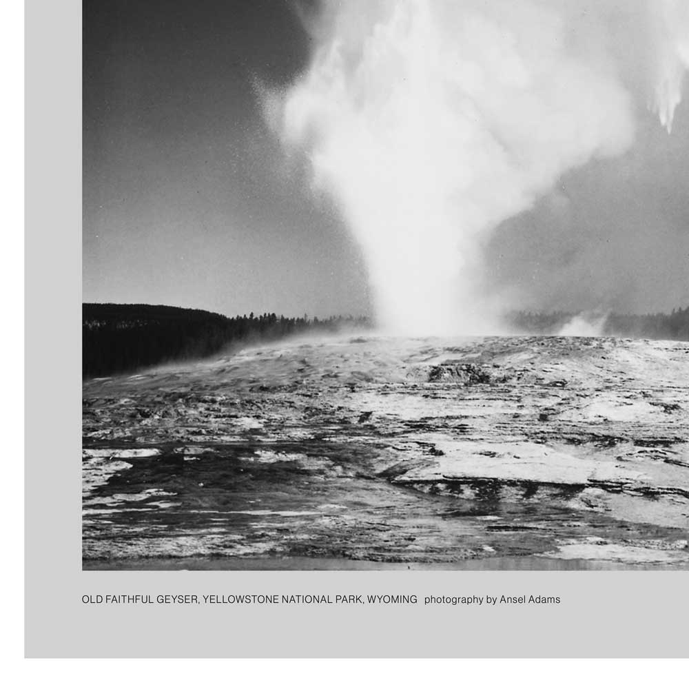 Yellowstone National Park Poster - Ansel Adams Old Faithful