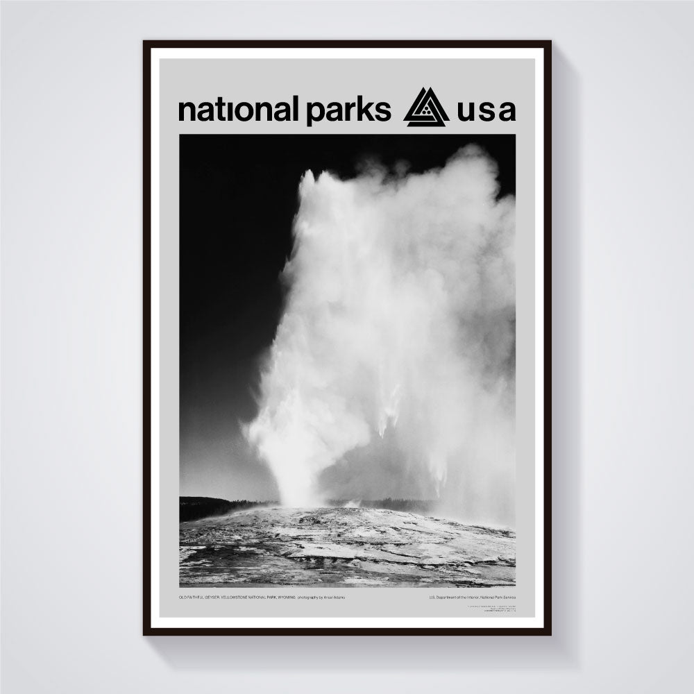 Yellowstone National Park Poster - Ansel Adams Old Faithful