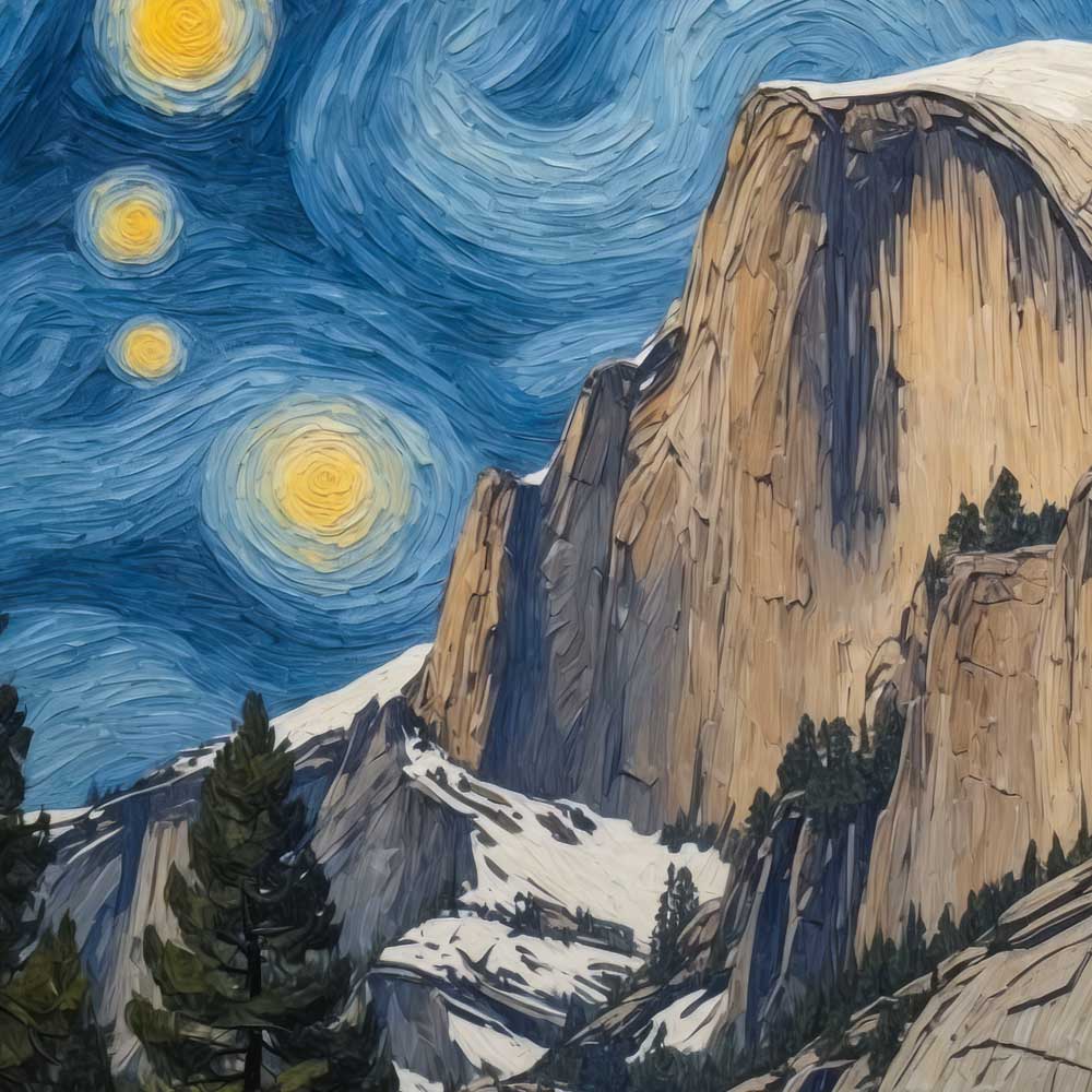 Yosemite National Park Framed Canvas - The Starry Night