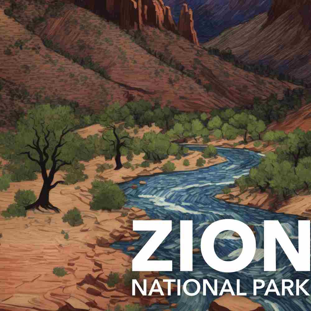 Zion National Park Framed Canvas - The Starry Night
