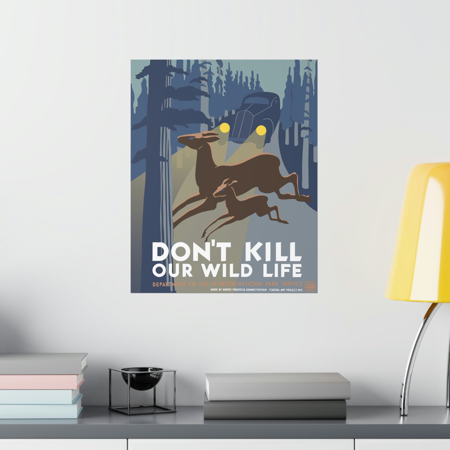 Don't Kill Wildlife Poster - Vintage WPA Design