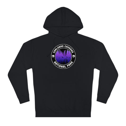 Carlsbad Caverns National Park Hoodie - Purple Round Emblem Design