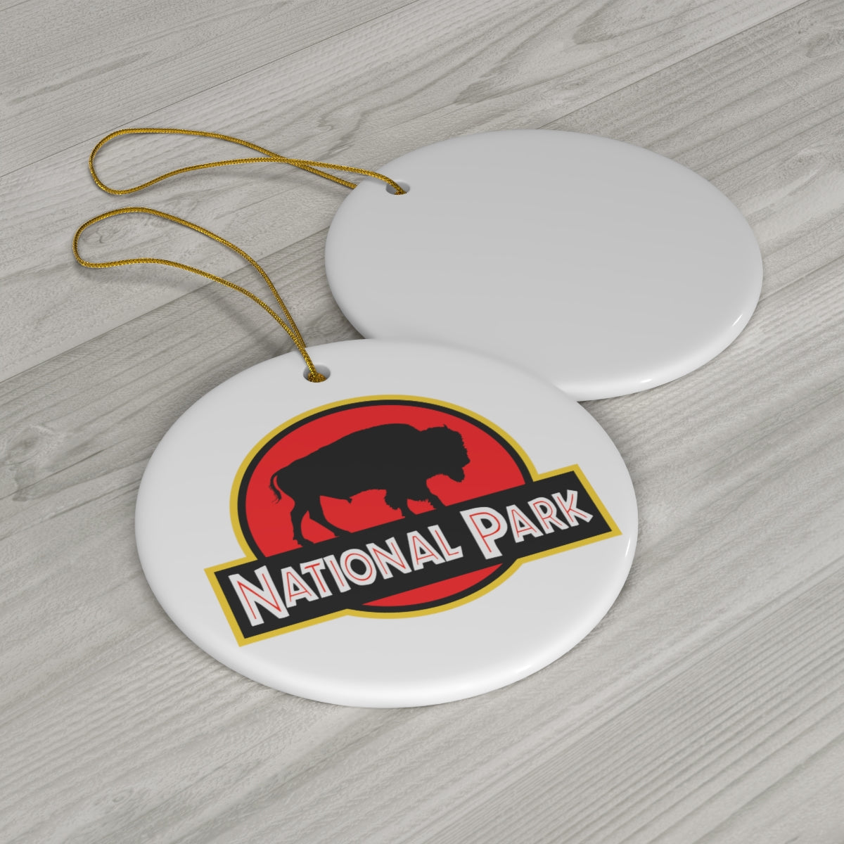 Bison National Park Ornament - Parody Logo