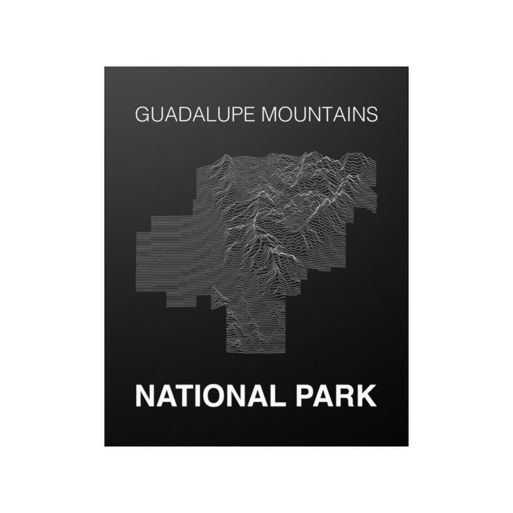 Guadalupe Mountains National Park Poster - Unknown Pleasures Lines National Parks Partnership