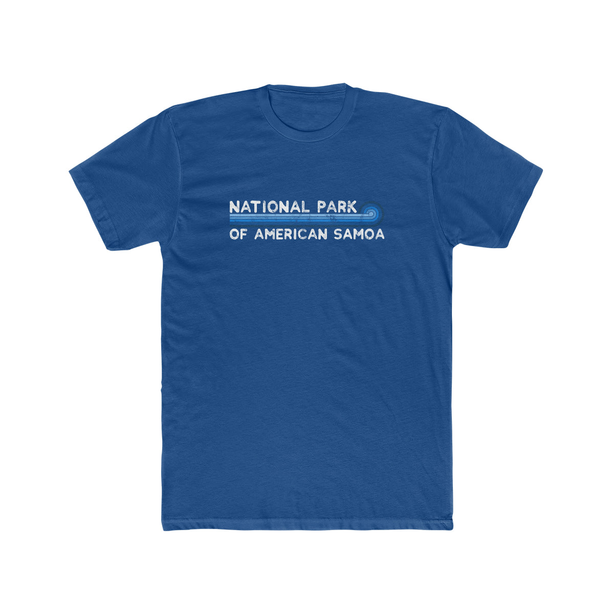 National Park of American Samoa T-Shirt - Blue Vintage Stretched Sunrise