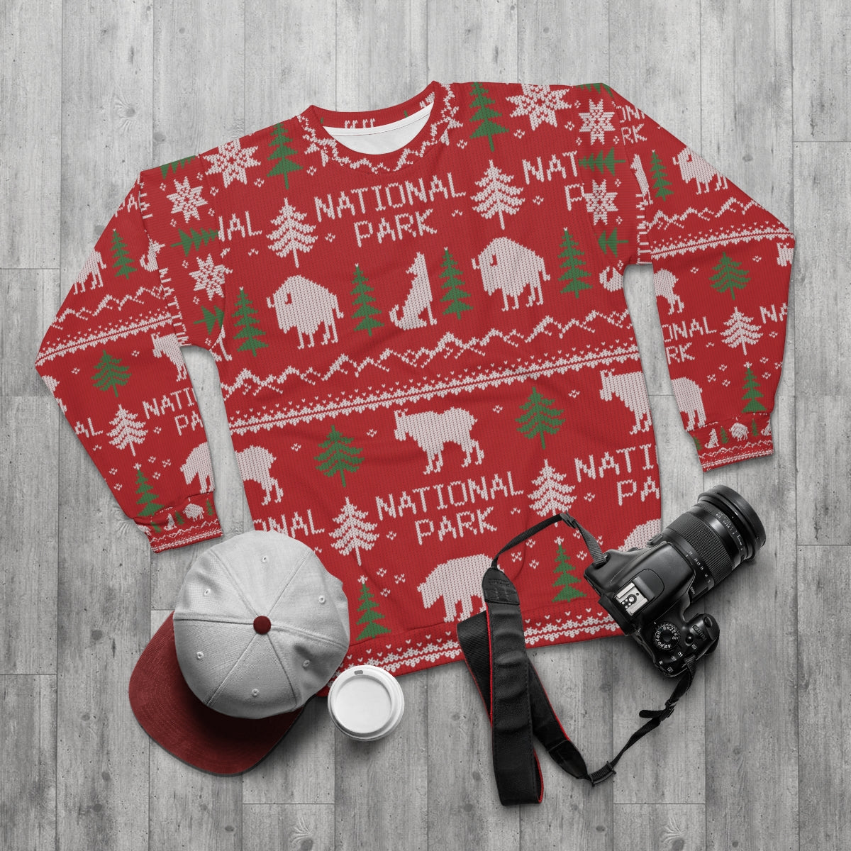 National Park Ugly Christmas Sweater - Printed Fair Isle Design