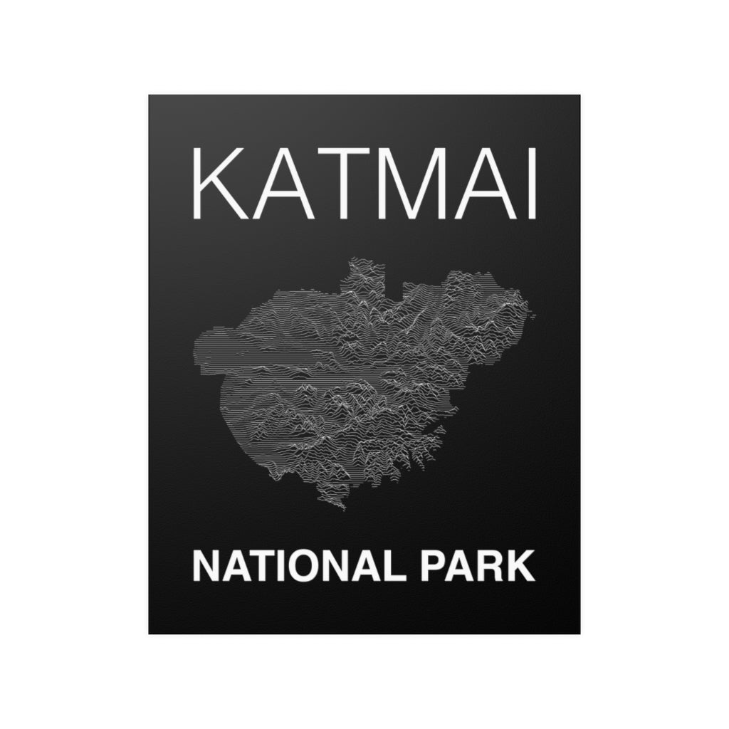 Katmai National Park Poster - Unknown Pleasures Lines National Parks Partnership