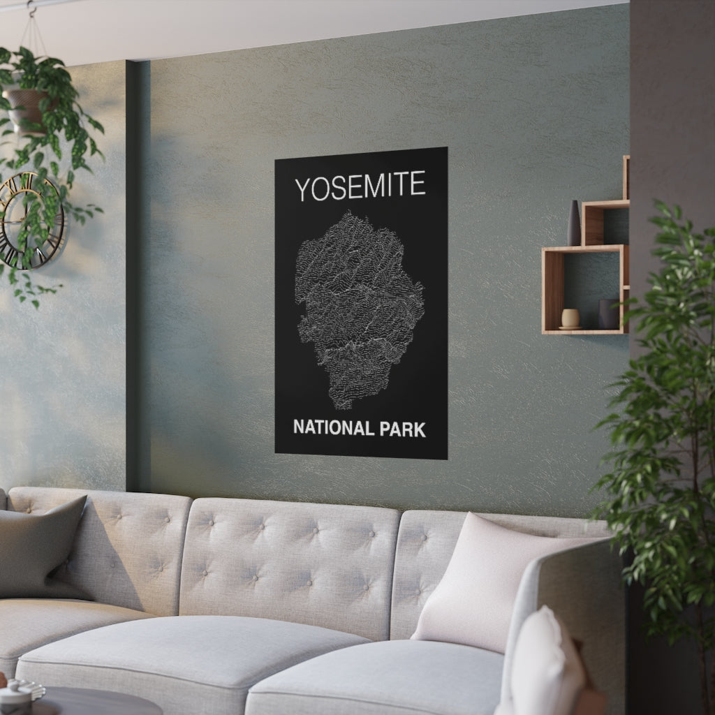 Yosemite National Park Poster - Unknown Pleasures Lines National Parks Partnership