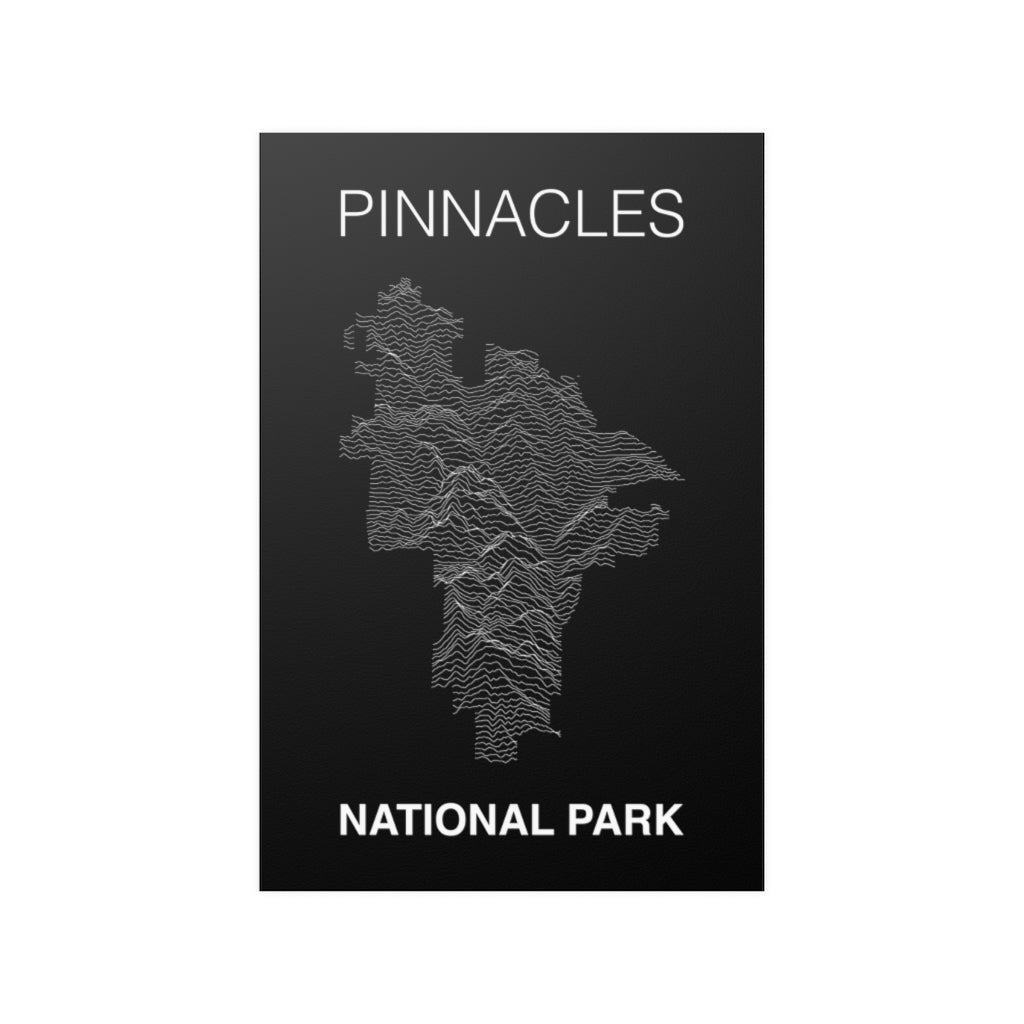 Pinnacles National Park Poster - Unknown Pleasures Lines National Parks Partnership