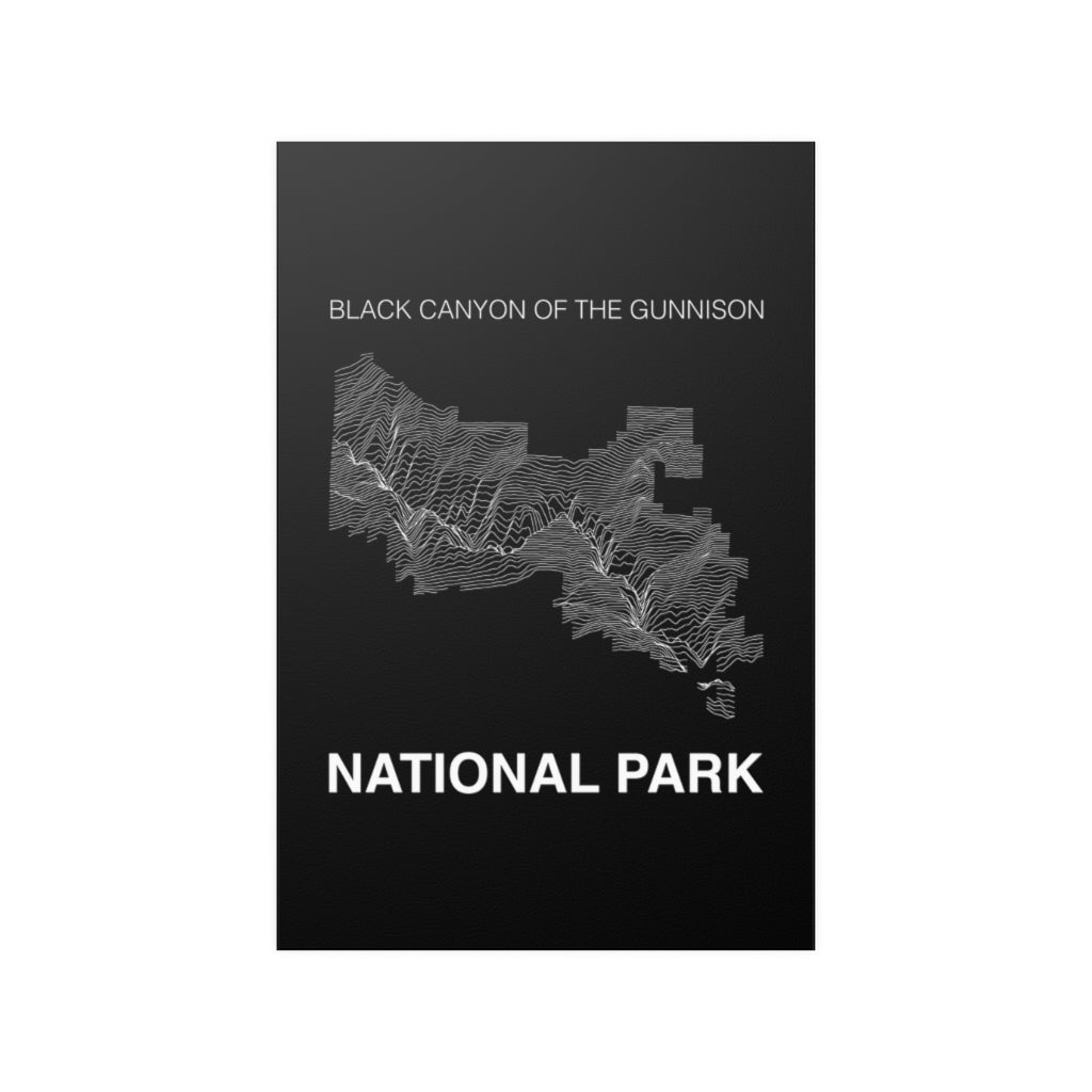 Black Canyon of the Gunnison Poster - Unknown Pleasures Lines National Parks Partnership