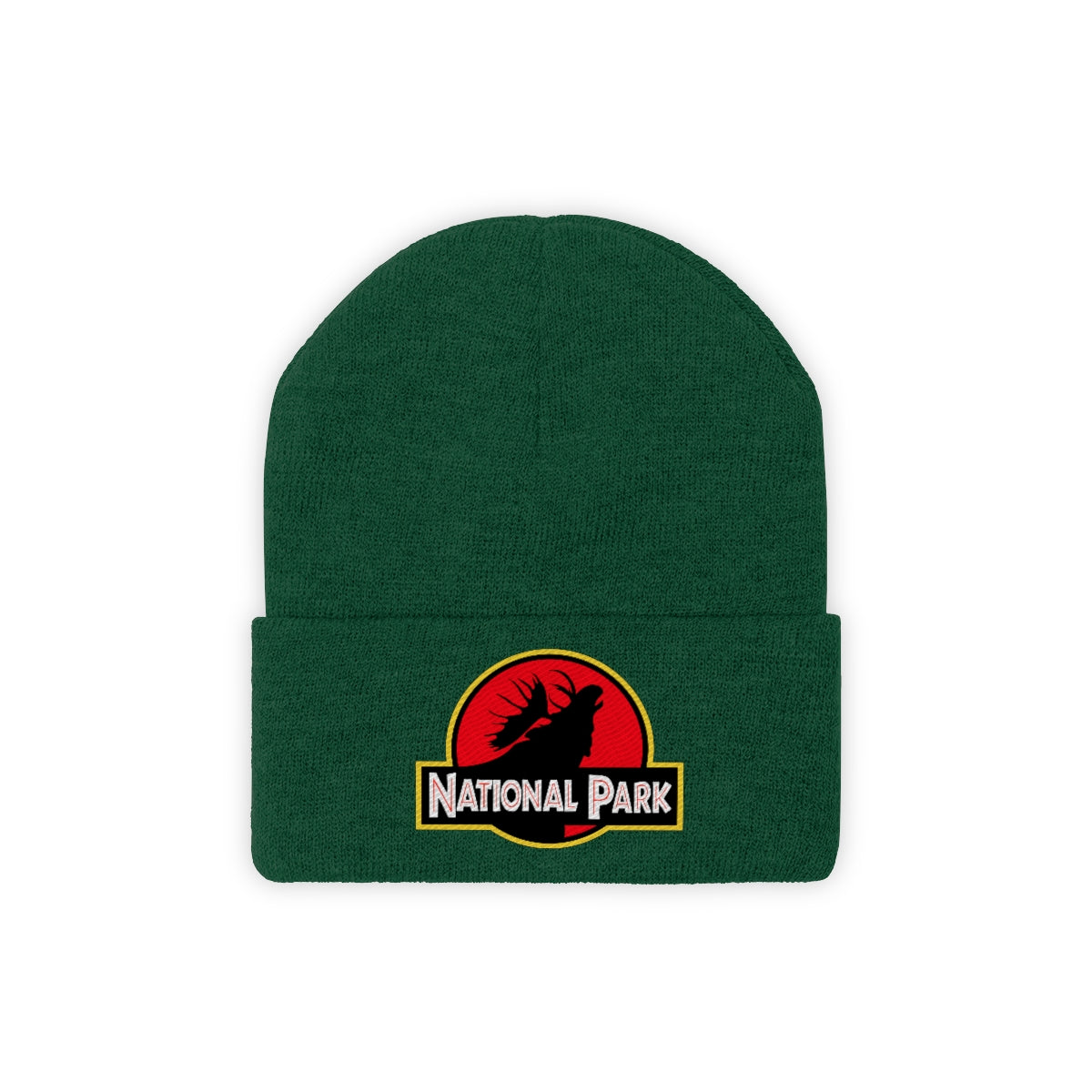 Moose National Park Hat - Knit Beanie Sewn Parody Logo