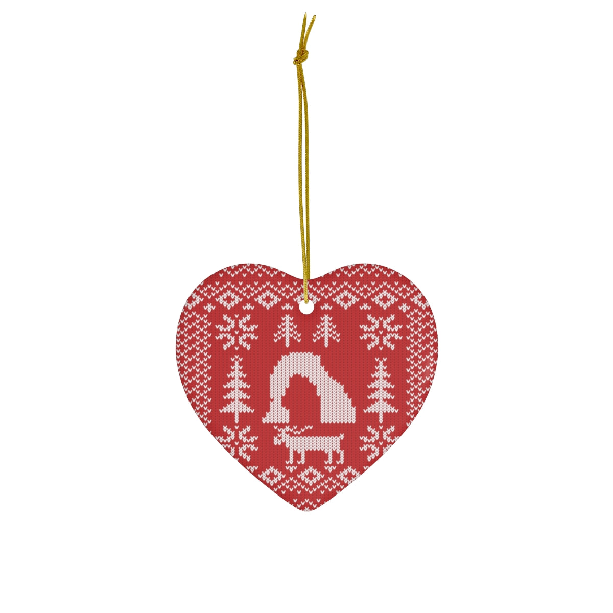 Arches National Park Ornament - Delicate Arch Fair Isle Pattern