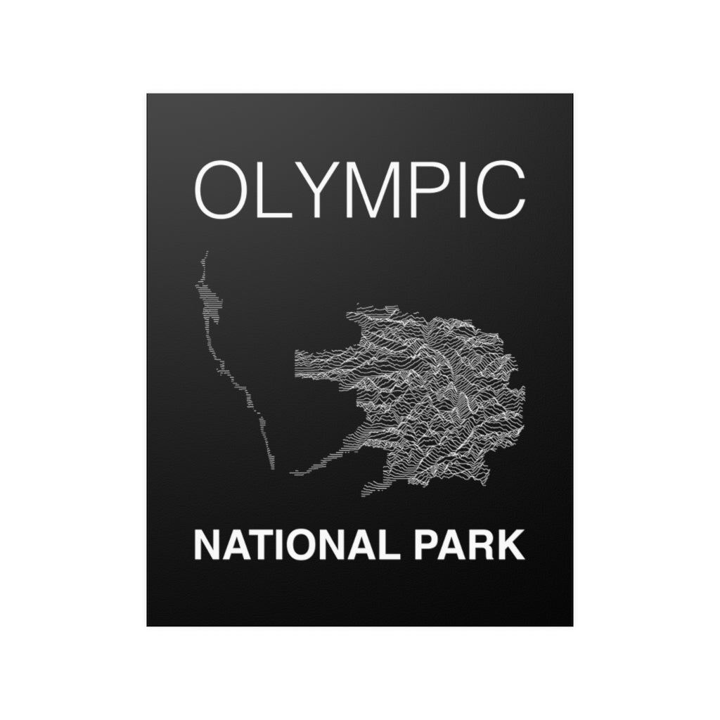 Olympic National Park Poster - Unknown Pleasures Lines National Parks Partnership