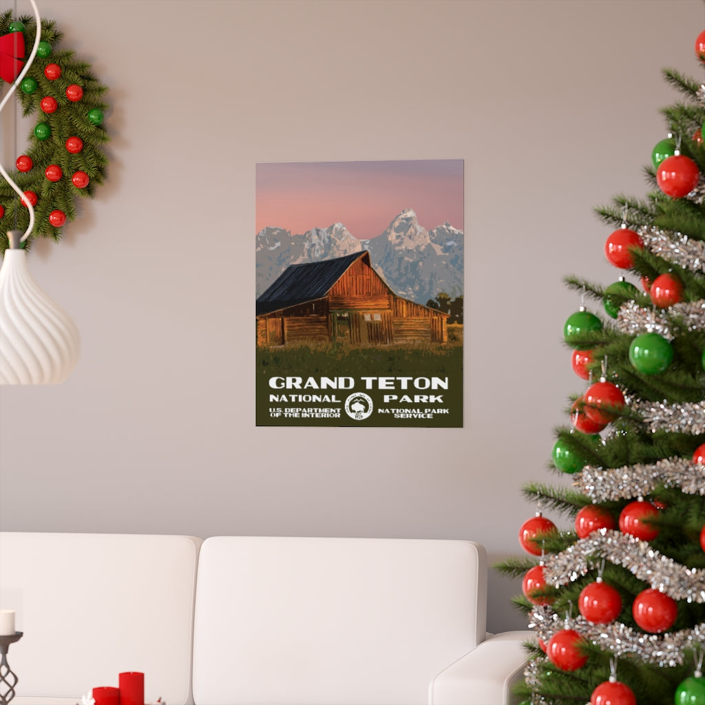 Grand Teton National Park Poster - Moulton Barn National Parks Partnership