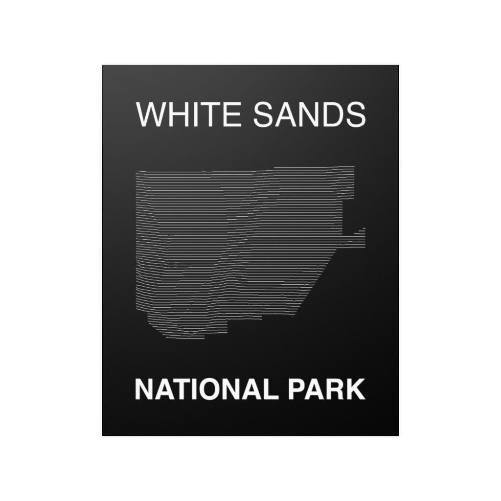 White Sands National Park Poster - Unknown Pleasures Lines National Parks Partnership