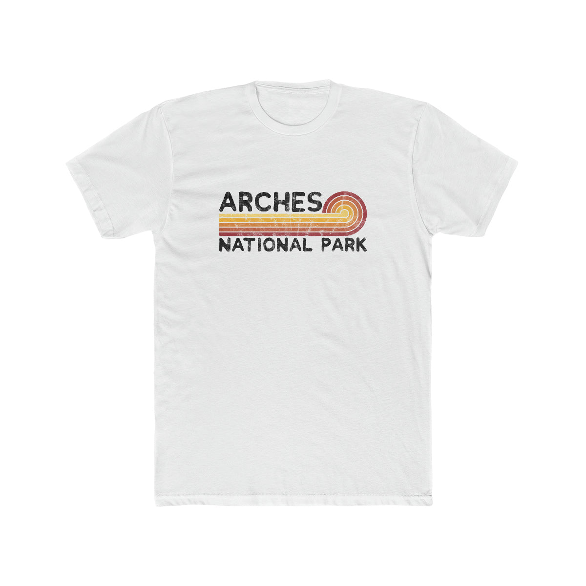 Arches National Park T-Shirt - Vintage Stretched Sunrise Utah Colors