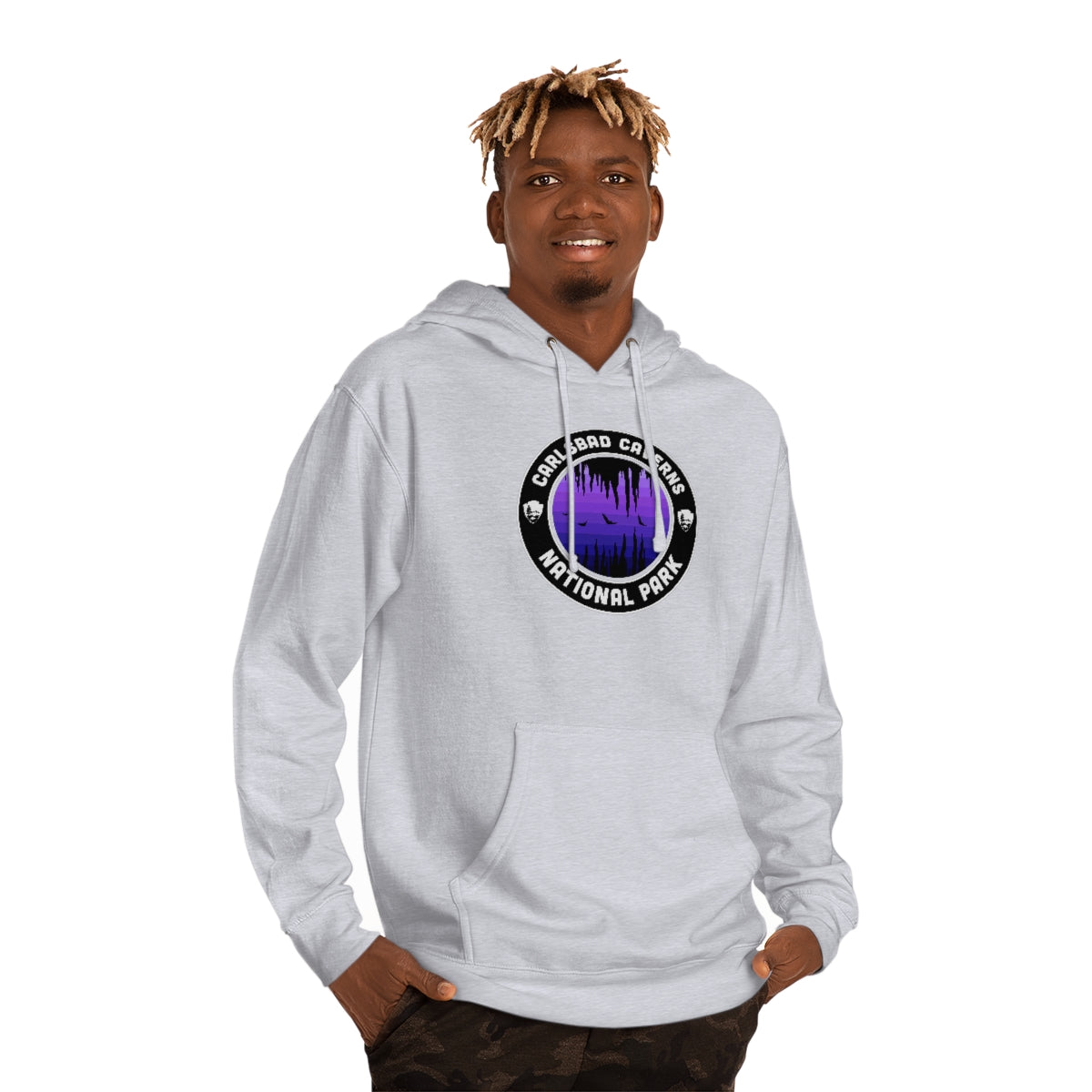 Carlsbad Caverns National Park Hoodie - Purple Round Emblem Design