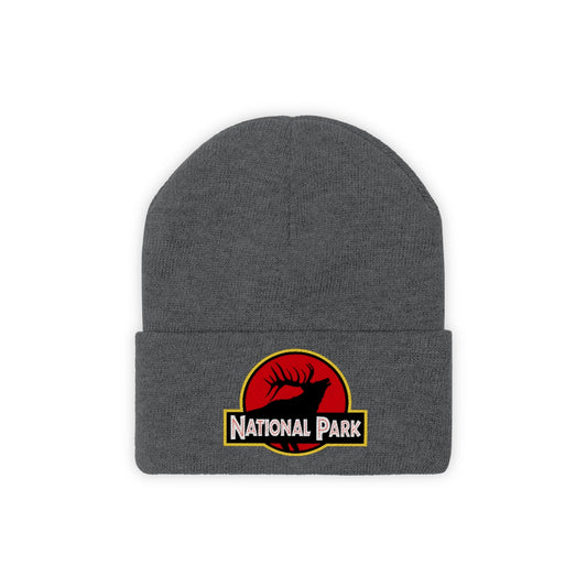Elk National Park Hat - Knit Beanie Sewn Parody Logo
