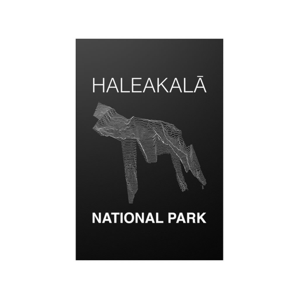Haleakalā National Park Poster - Unknown Pleasures Lines National Parks Partnership