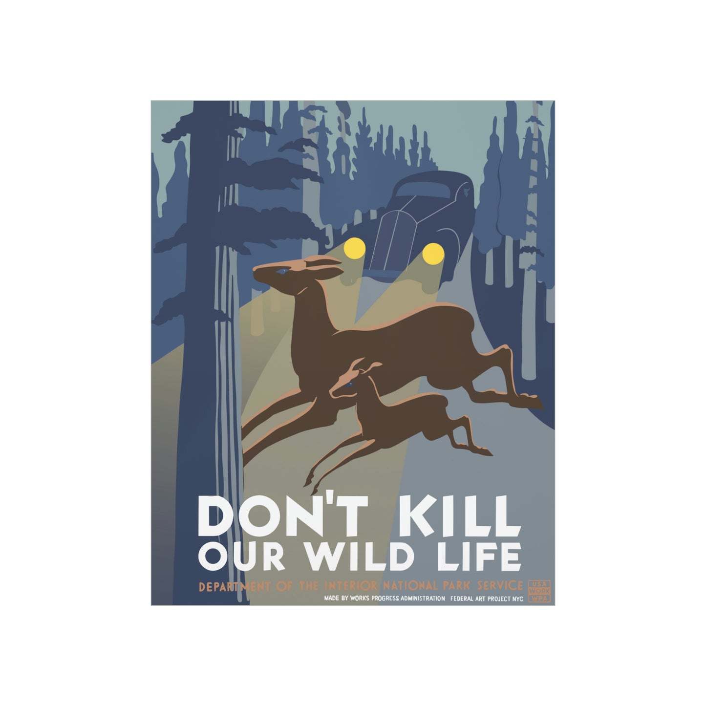 Don't Kill Wildlife Poster - Vintage WPA Design