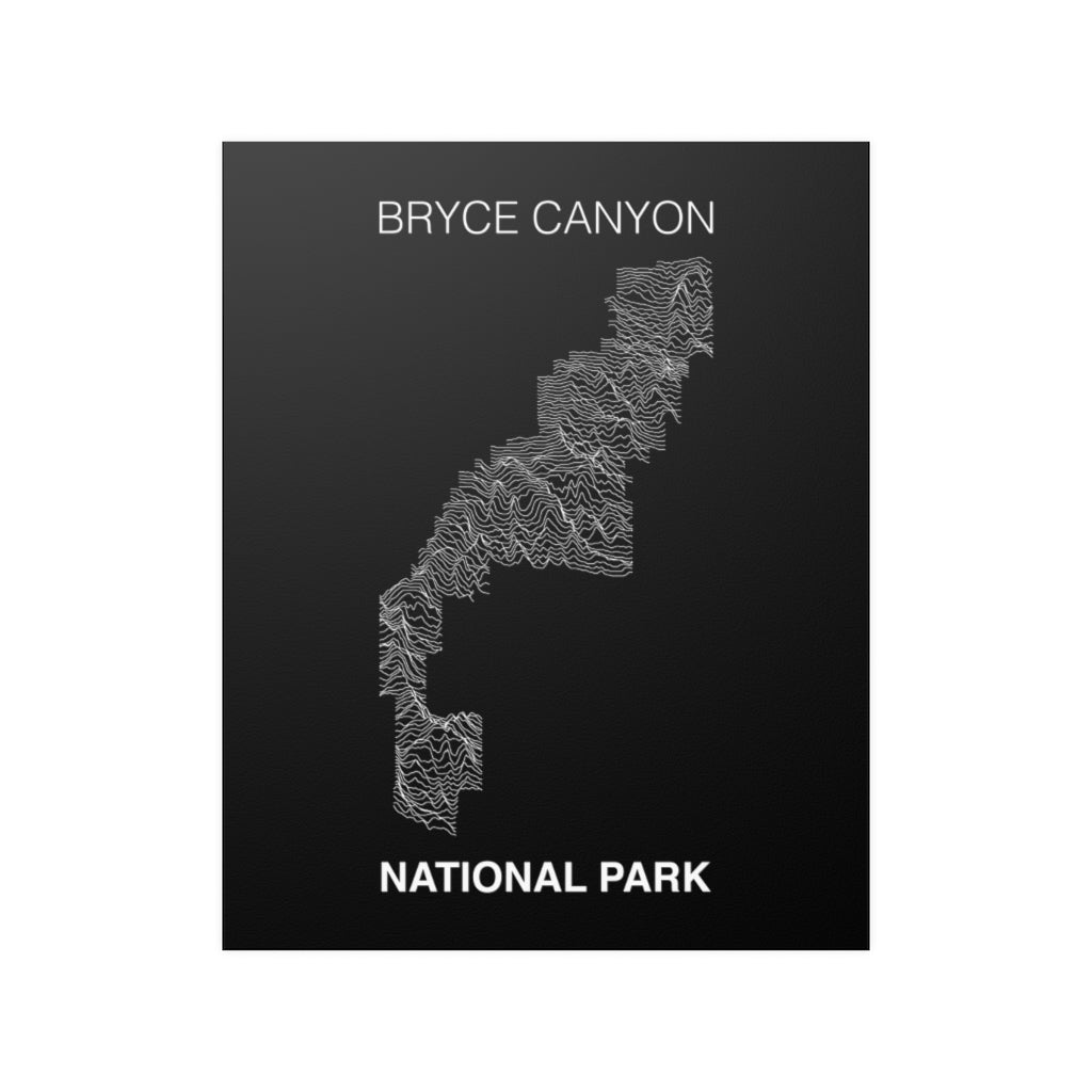 Bryce Canyon National Park Poster - Unknown Pleasures Lines National Parks Partnership