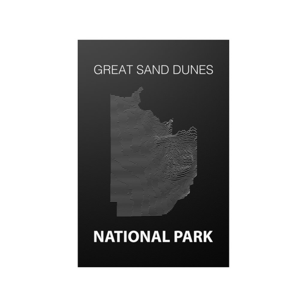 Great Sand Dunes National Park Poster - Unknown Pleasures Lines National Parks Partnership