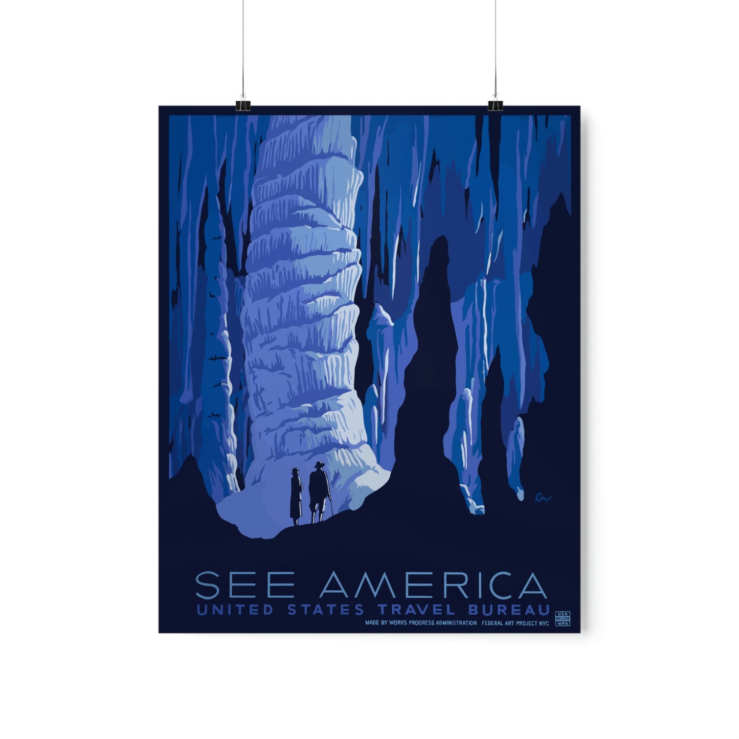 Carlsbad Caverns National Park Poster See America - Vintage WPA Design