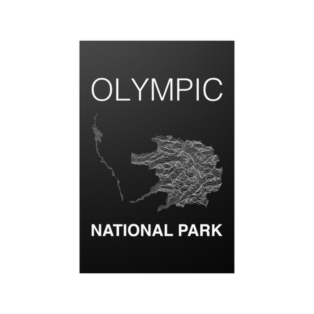 Olympic National Park Poster - Unknown Pleasures Lines National Parks Partnership