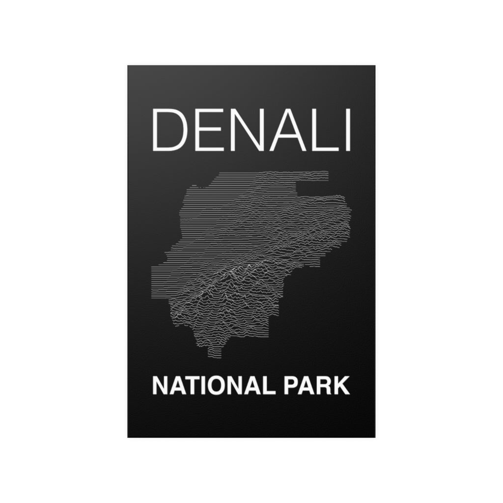 Denali National Park Poster - Unknown Pleasures Lines National Parks Partnership