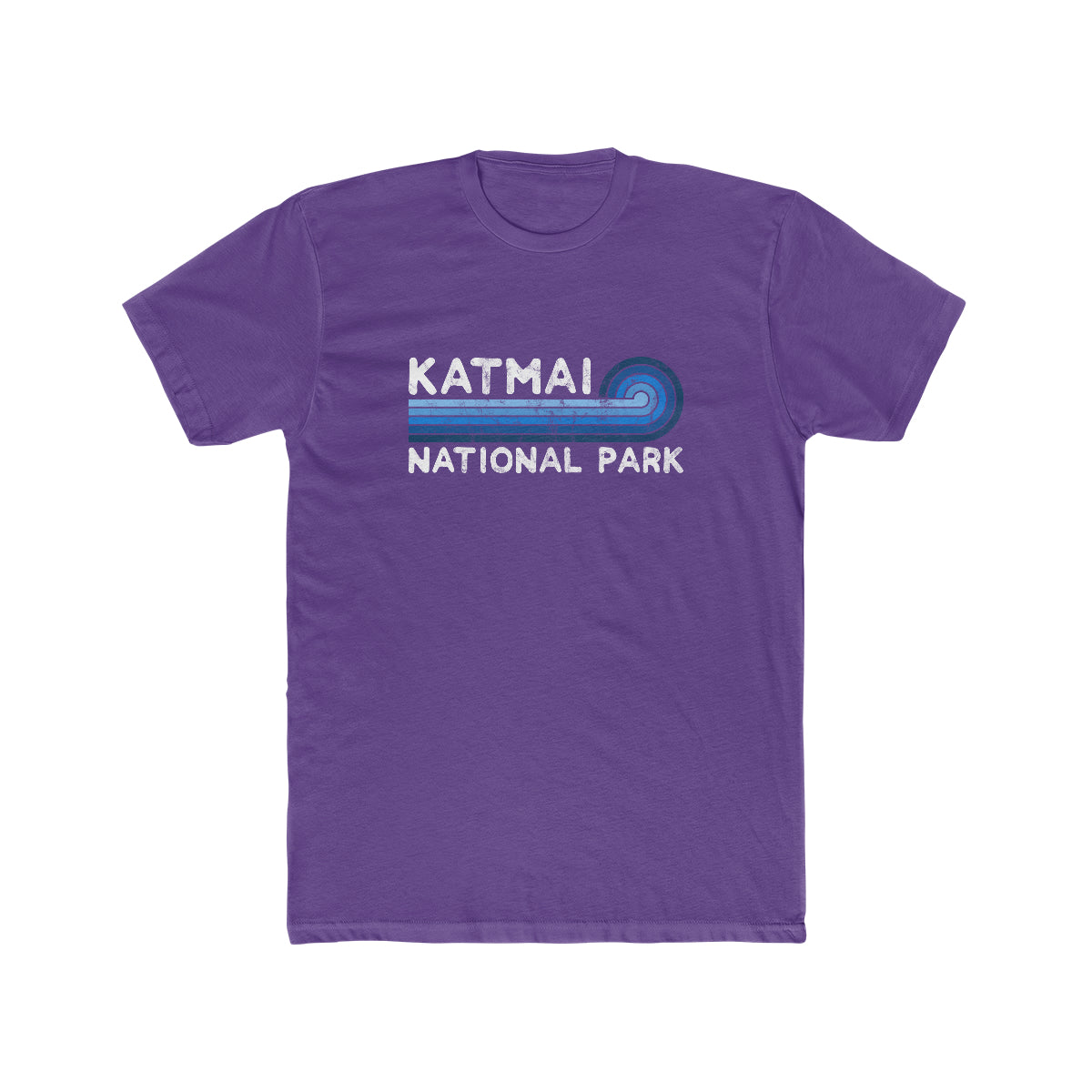 Katmai National Park T-Shirt - Blue Vintage Stretched Sunrise