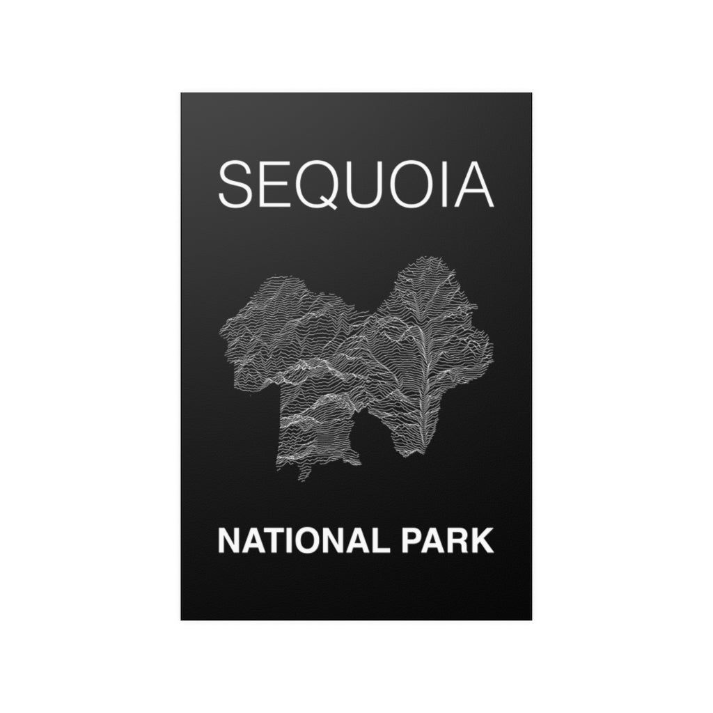 Sequoia National Park Poster - Unknown Pleasures Lines National Parks Partnership