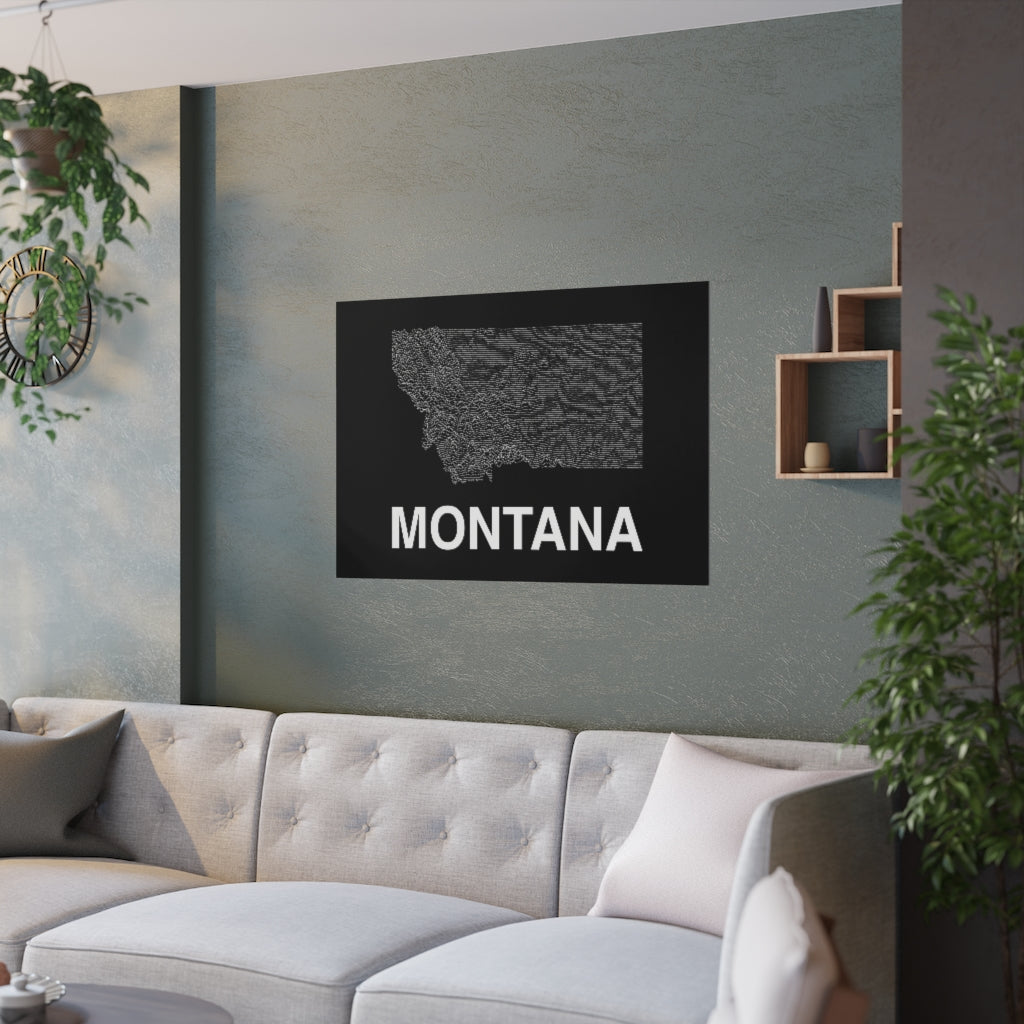 Montana Poster - Unknown Pleasures Lines National Parks Partnership