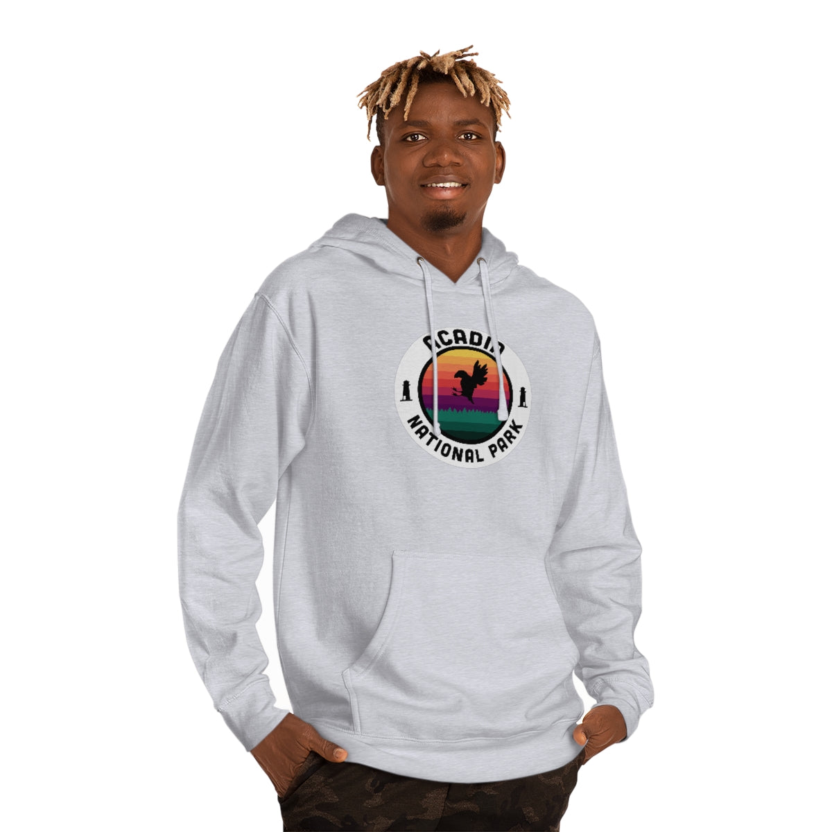 Acadia National Park Hoodie - Round Emblem Design