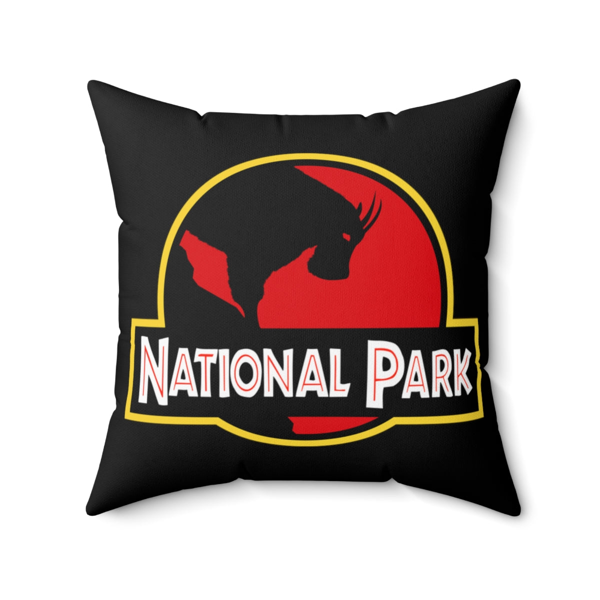 Mountain Goat National Park Pillow Cushion - Parody Logo