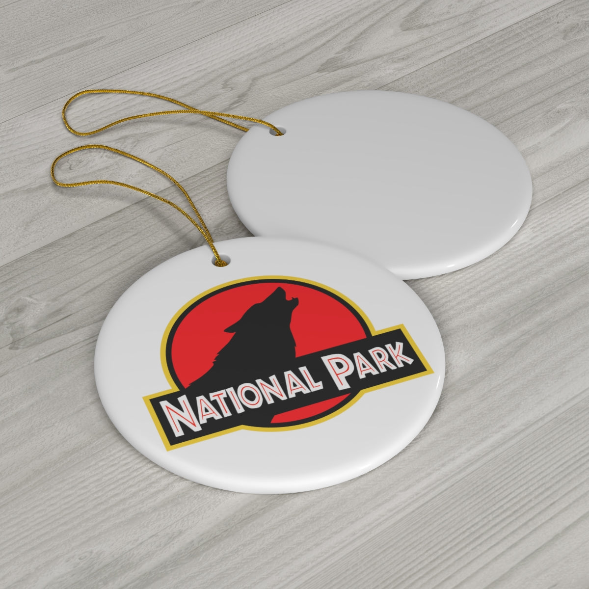 Wolf National Park Ornament - Parody Logo