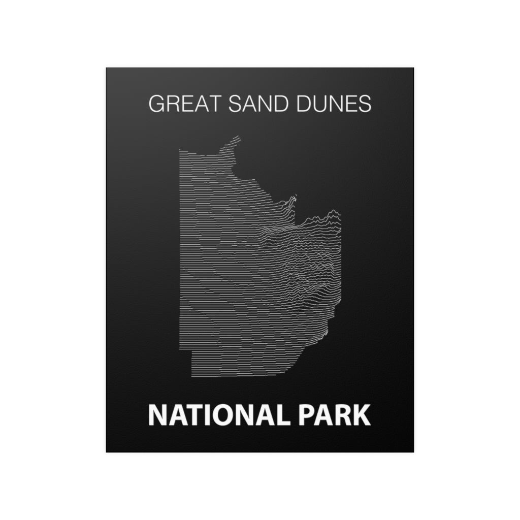 Great Sand Dunes National Park Poster - Unknown Pleasures Lines National Parks Partnership