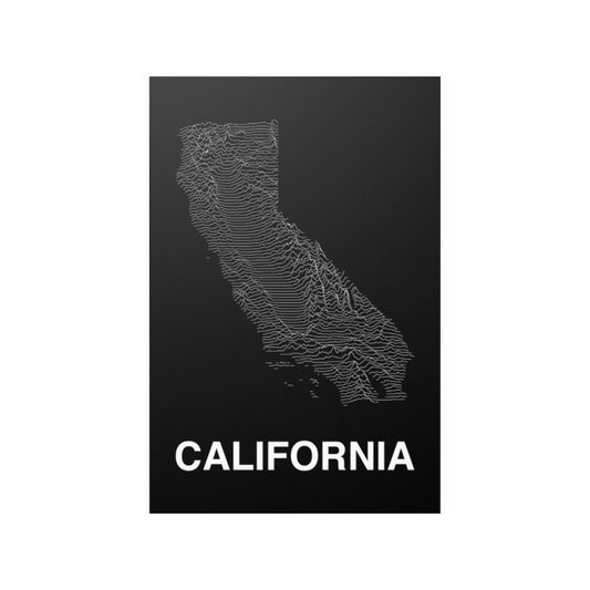 California Poster - Unknown Pleasures Lines National Parks Partnership