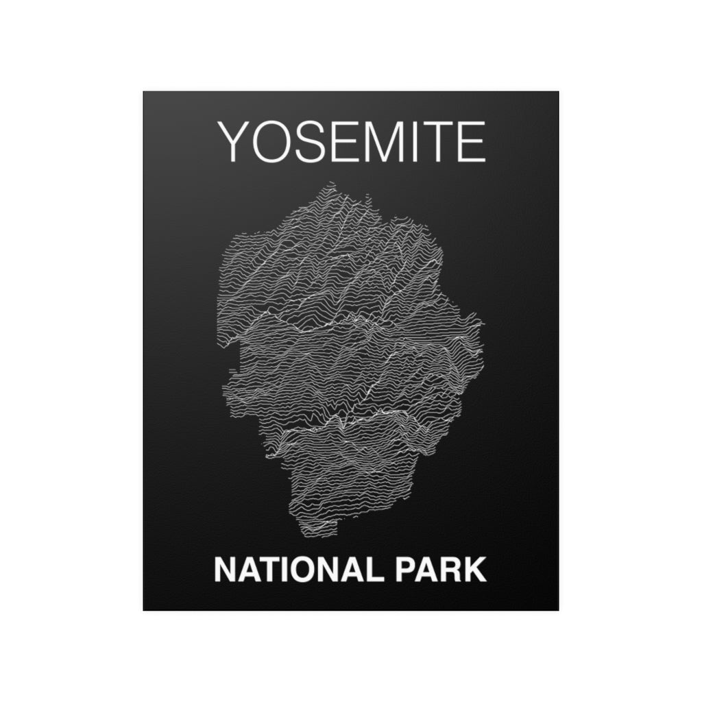Yosemite National Park Poster - Unknown Pleasures Lines National Parks Partnership