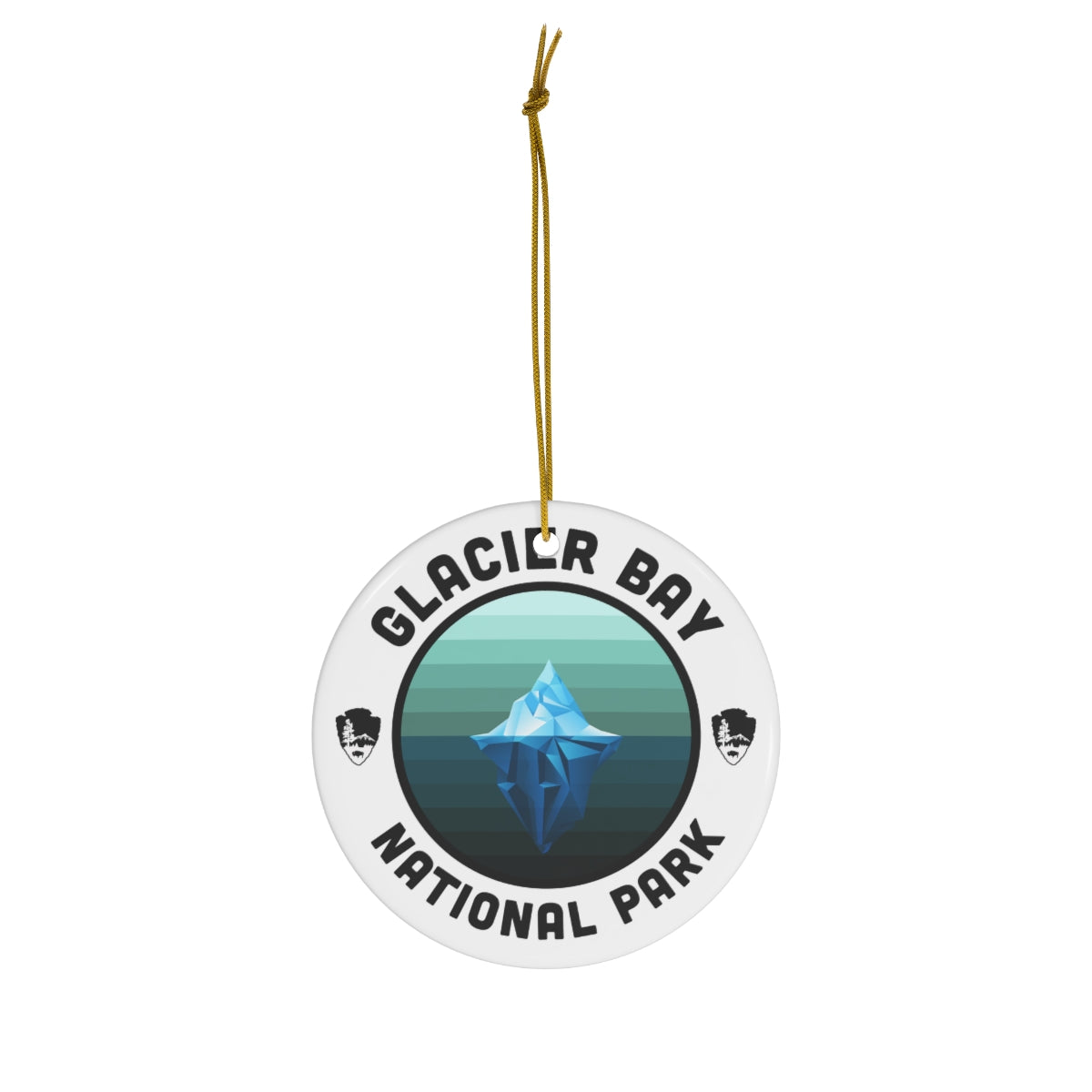 Glacier Bay National Park Ornament - Round Emblem Design
