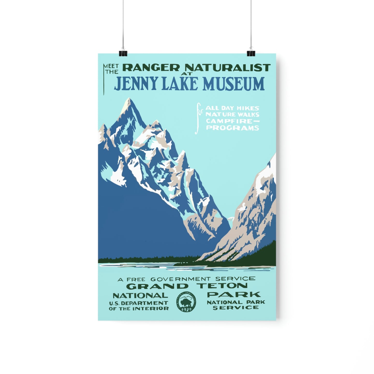 Grand Teton National Park Poster - Vintage WPA Design