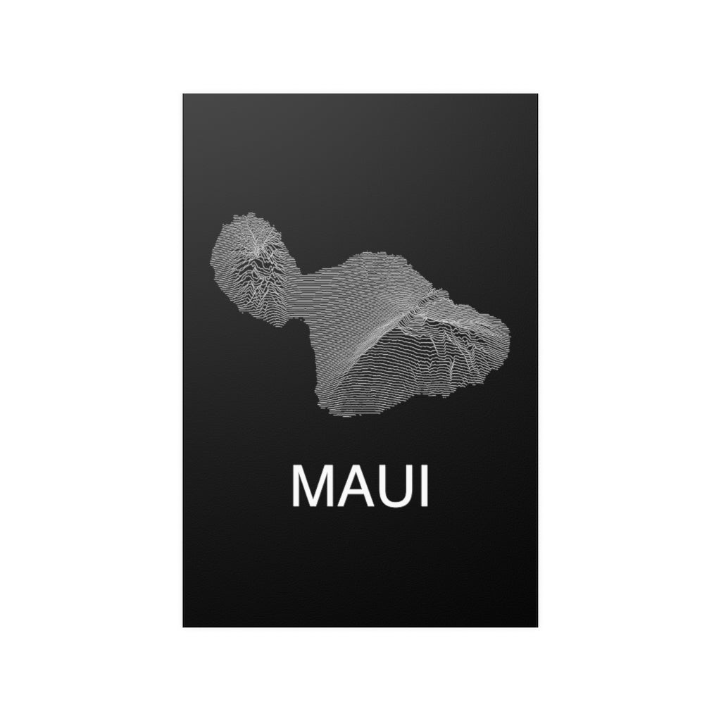 Maui Poster - Unknown Pleasures Lines National Parks Partnership