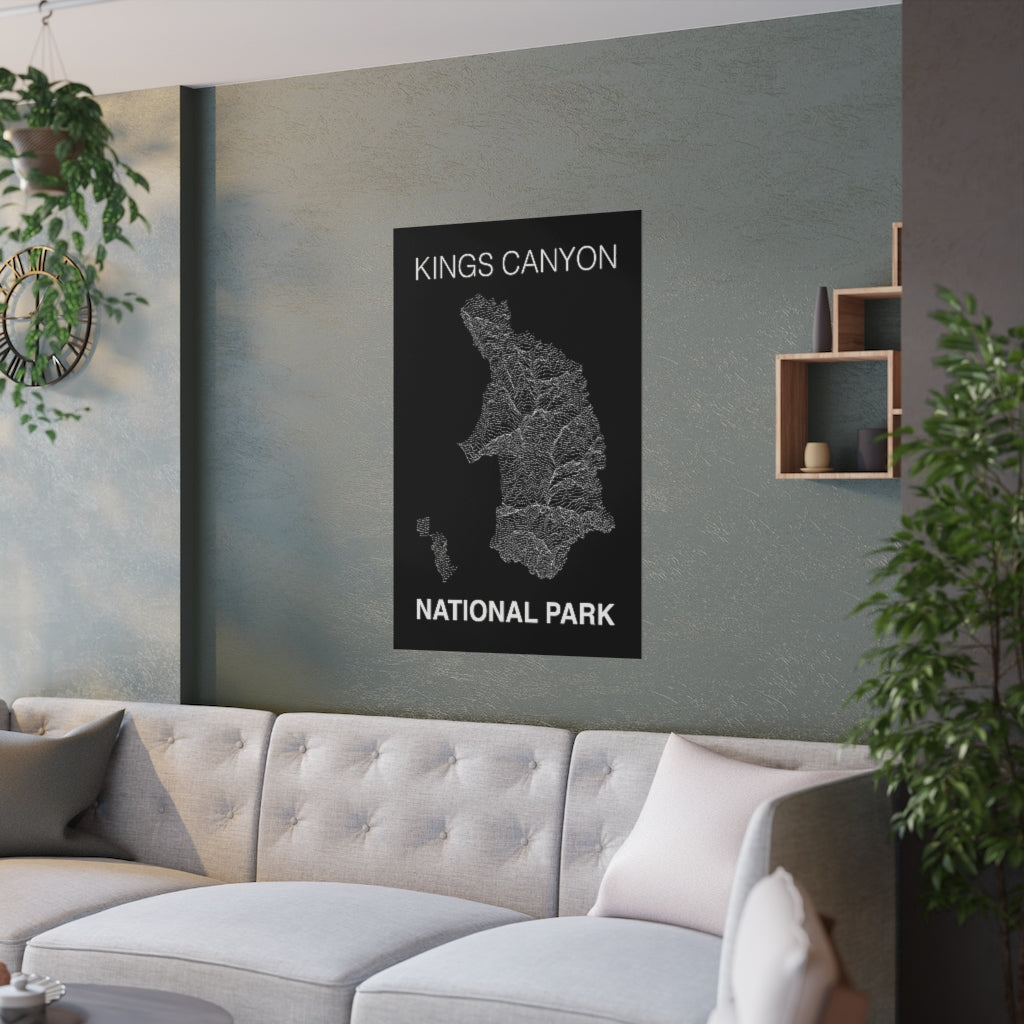 Kings Canyon National Park Poster - Unknown Pleasures Lines National Parks Partnership