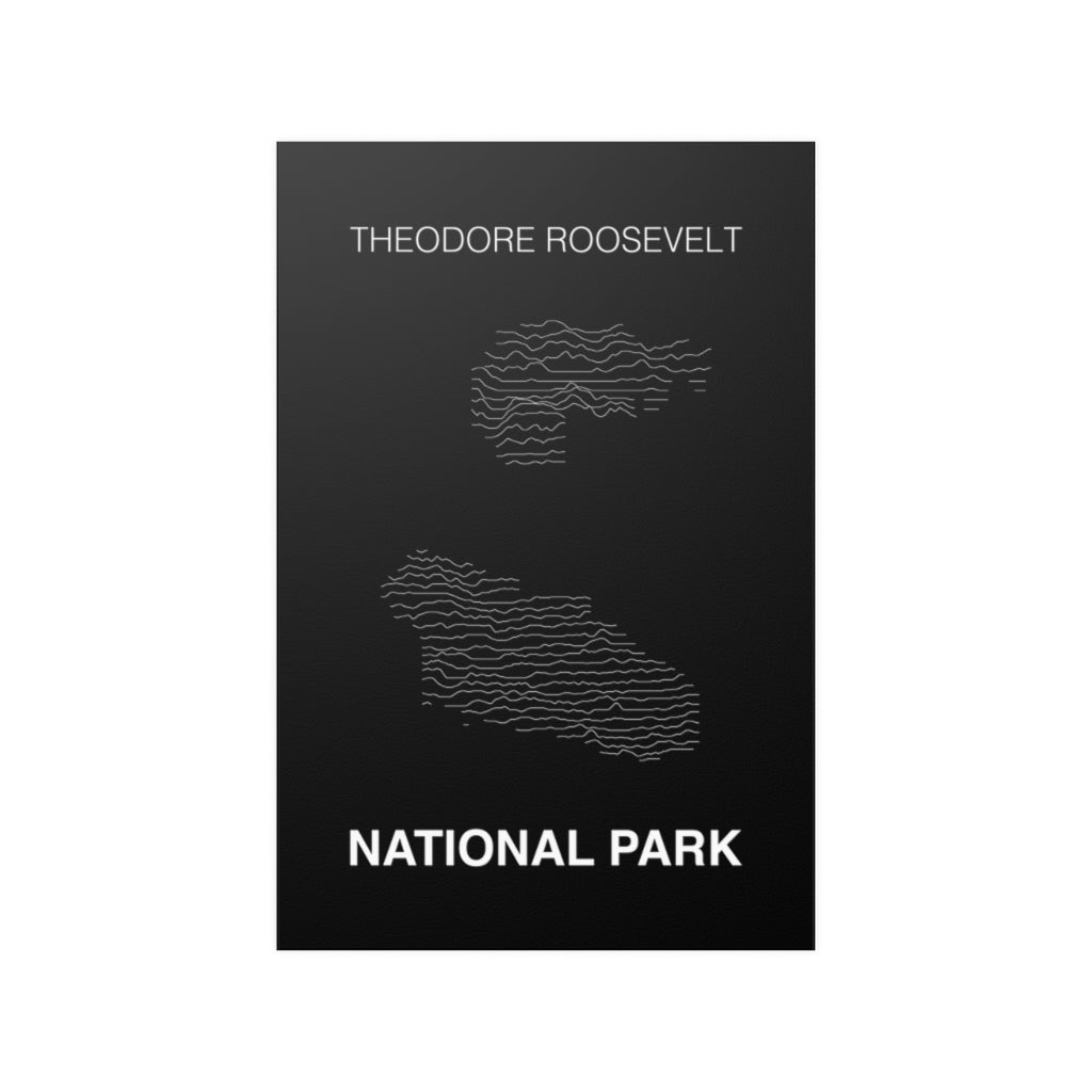 Theodore Roosevelt National Park Poster - Unknown Pleasures Lines National Parks Partnership