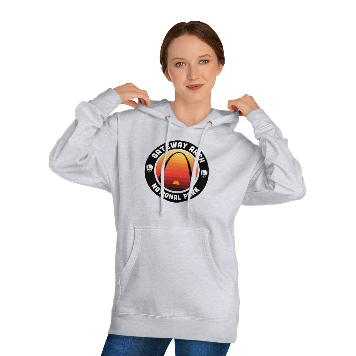 Gateway Arch National Park Hoodie - Round Emblem Design