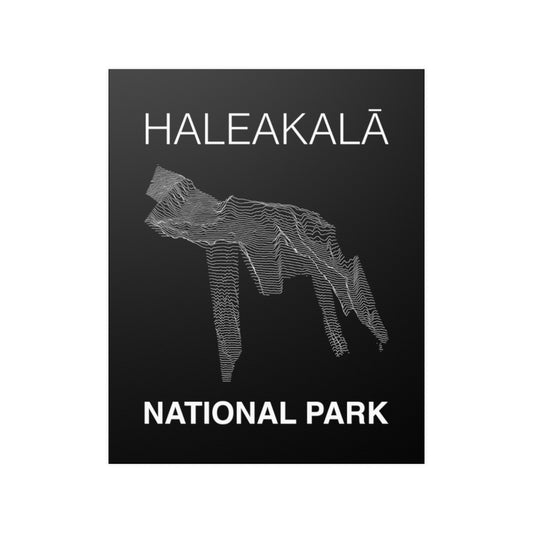 Haleakalā National Park Poster - Unknown Pleasures Lines National Parks Partnership