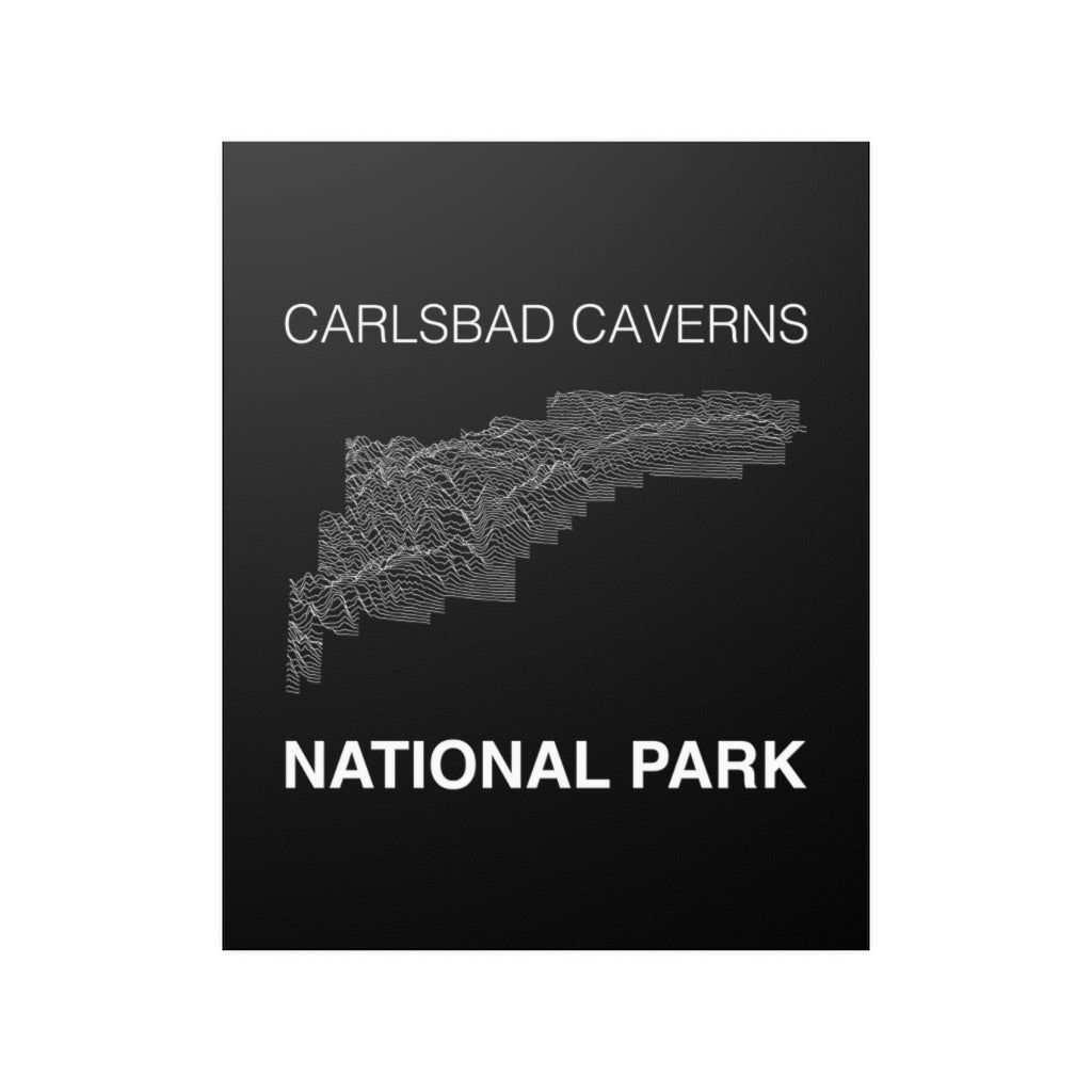 Carlsbad Caverns National Park Poster - Unknown Pleasures Lines National Parks Partnership